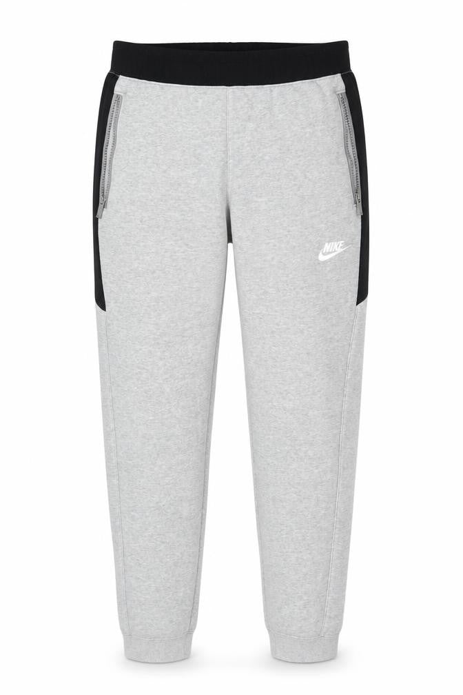 Nike Men's Grey Jogger Trousers M Regular Fit Fleece Zip Pockets