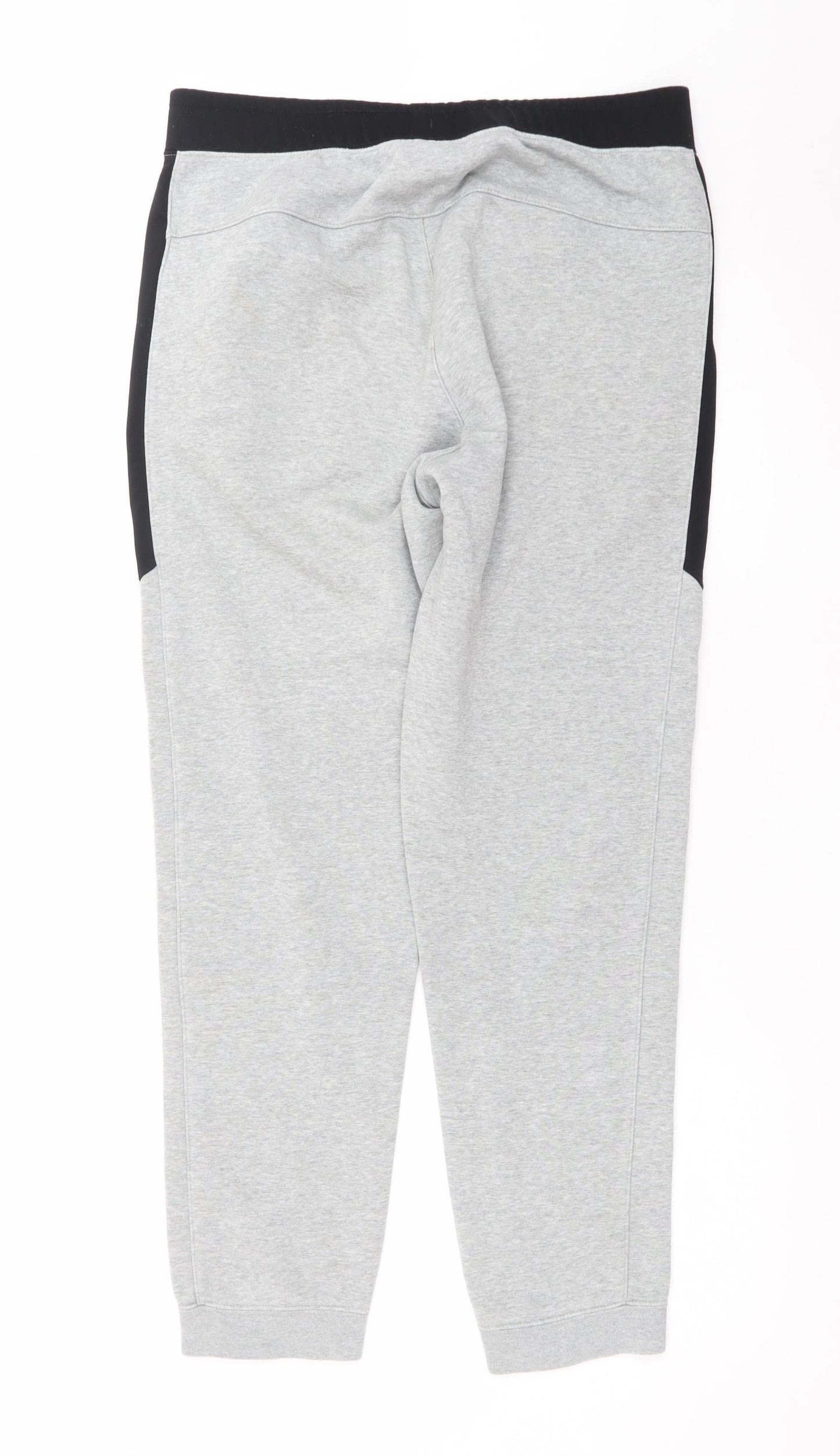 Nike Men's Grey Jogger Trousers M Regular Fit Fleece Zip Pockets