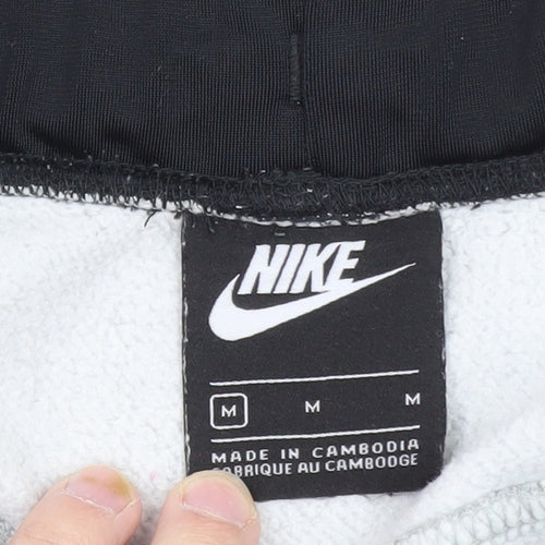 Nike Men's Grey Jogger Trousers M Regular Fit Fleece Zip Pockets
