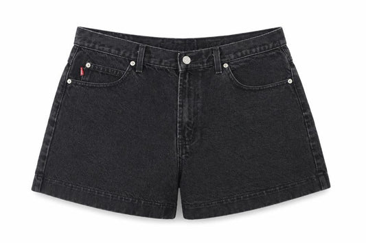 Bongo Womens Black High Waist Denim Shorts Size 14 Cotton Vintage