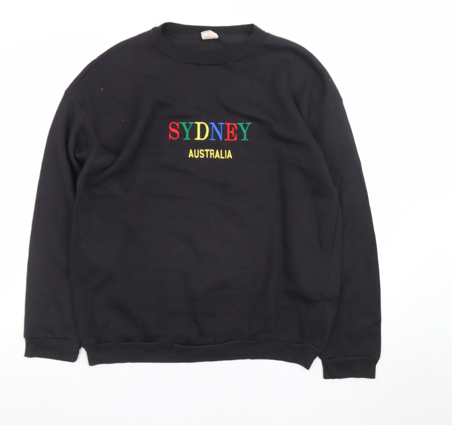 Golden Swan Men’s Black Sydney Australia Embroidered Cotton Sweatshirt L