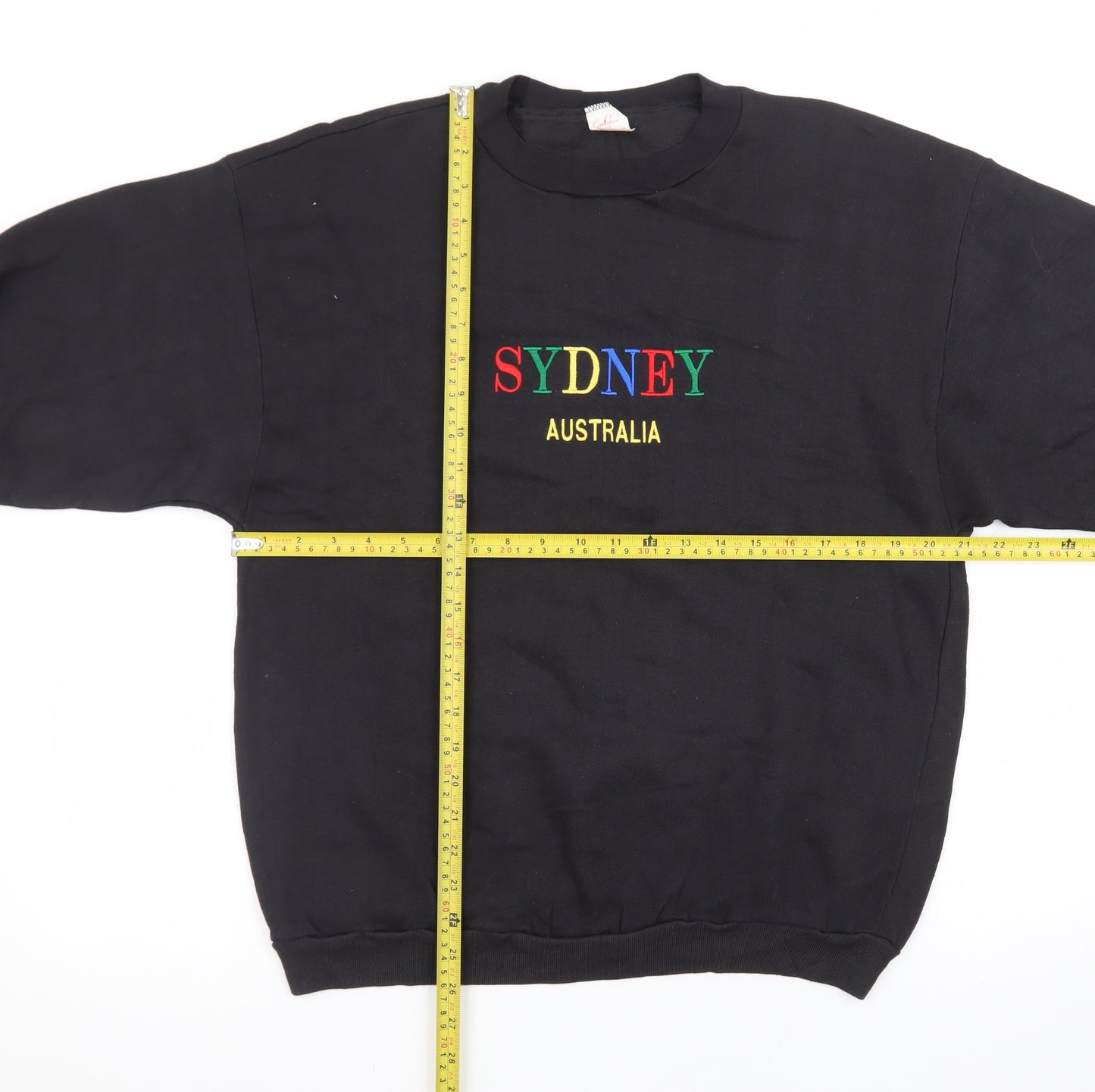 Golden Swan Men’s Black Sydney Australia Embroidered Cotton Sweatshirt L