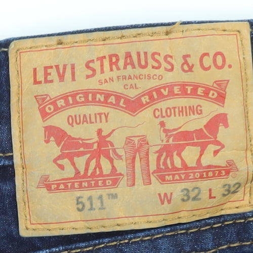 Levi's Men's Blue Denim 511 Slim Fit Jeans Shorts Size 32