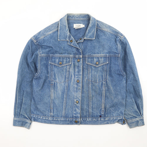 Calvin Mens Blue Denim Button Jacket L Classic 42in Vintage Style