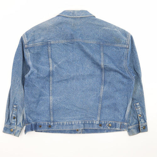 Calvin Mens Blue Denim Button Jacket L Classic 42in Vintage Style