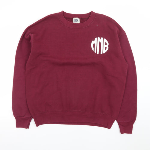 Lee Sport Men's Burgundy Crew Neck Sweatshirt Size L Cotton Blend