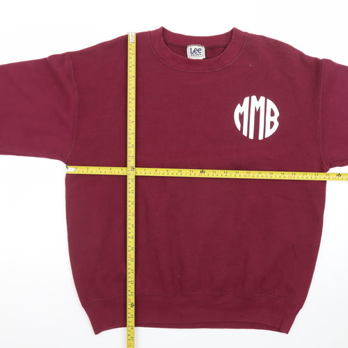 Lee Sport Men's Burgundy Crew Neck Sweatshirt Size L Cotton Blend