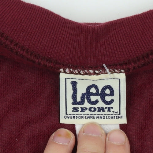 Lee Sport Men's Burgundy Crew Neck Sweatshirt Size L Cotton Blend