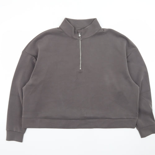 Marks and Spencer Mens Grey 1/2 Zip High Neck Sweatshirt L