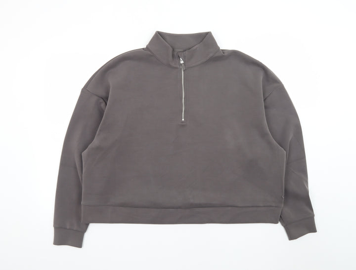 Marks and Spencer Mens Grey 1/2 Zip High Neck Sweatshirt L