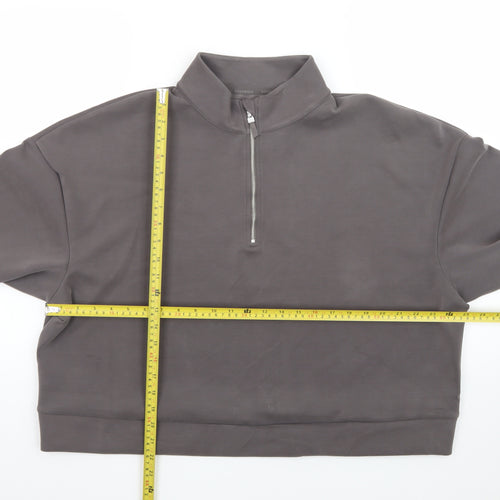 Marks and Spencer Mens Grey 1/2 Zip High Neck Sweatshirt L