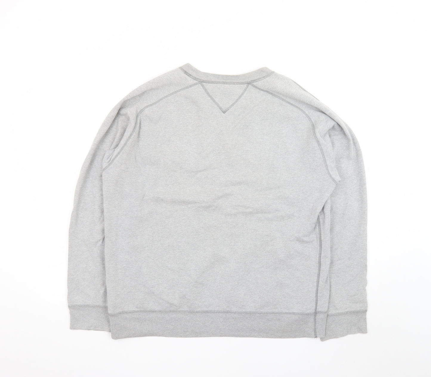 Tommy Hilfiger Men Grey Sweatshirt M Crew Neck Pullover Logo Cotton