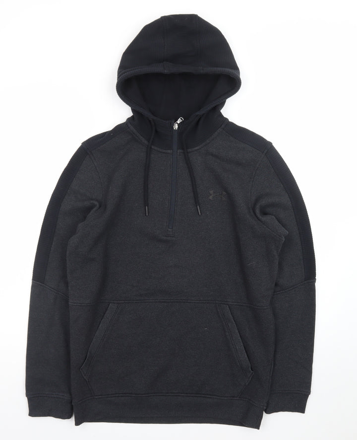 Under Armour Men's Black Small 1/2 Zip Hoodie Fleece Sweatshirt
