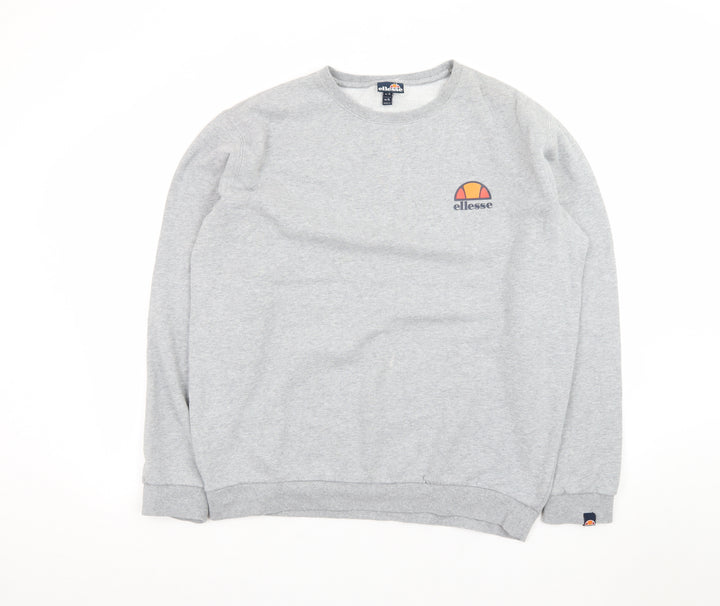 Ellesse Men’s Grey XL Pullover Sweatshirt Crew Neck Logo Fleece