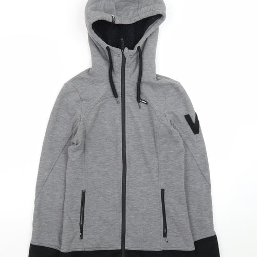 Wedze Men's Grey Full Zip Hoodie XS Winter Fleece