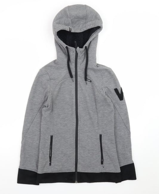 Wedze Men's Grey Full Zip Hoodie XS Winter Fleece