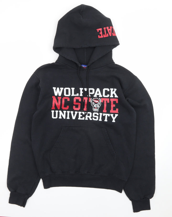 Champion Mens Black Small Pullover Hoodie NC State University Graphic