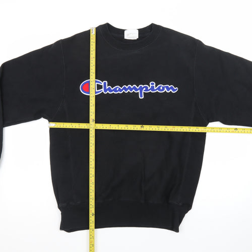 Champion Men's Black Small Reverse Weave Logo Sweatshirt