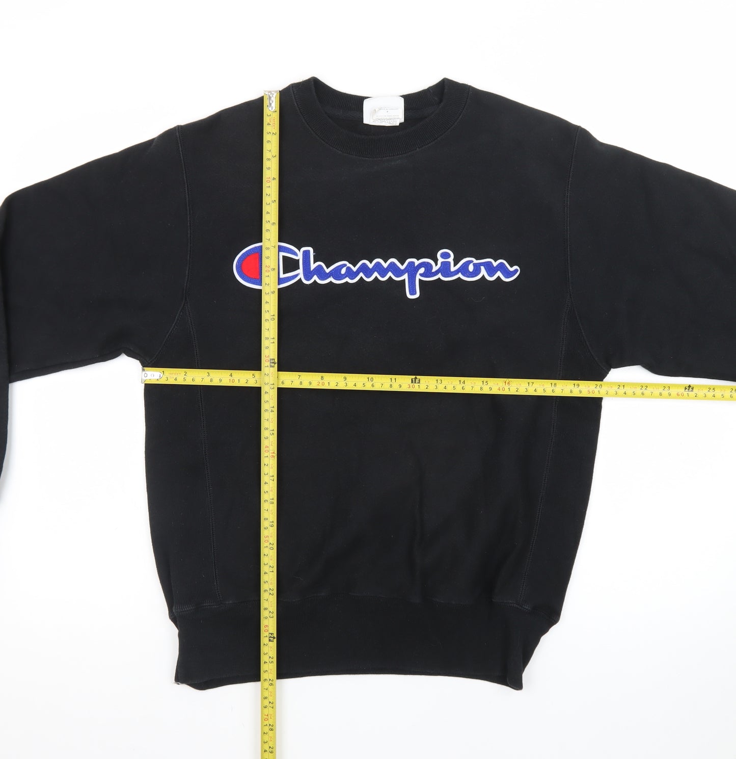 Champion Men's Black Small Reverse Weave Logo Sweatshirt