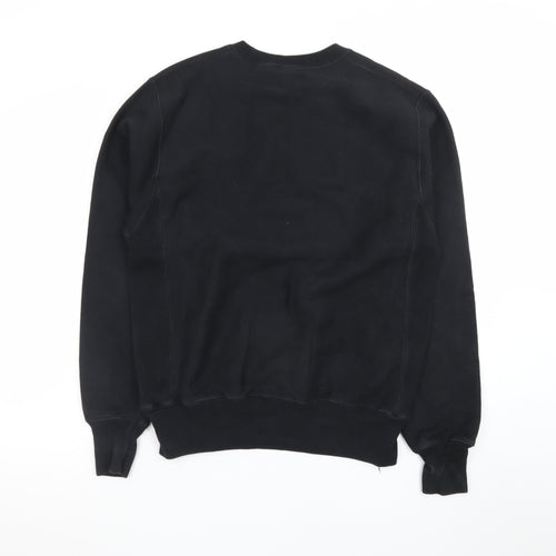 Champion Men's Black Small Reverse Weave Logo Sweatshirt