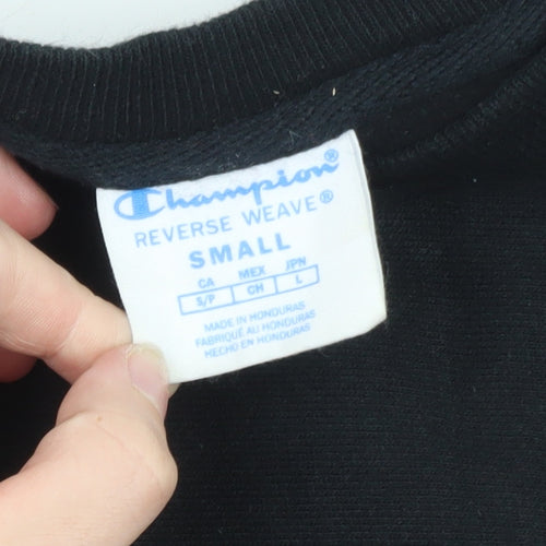 Champion Men's Black Small Reverse Weave Logo Sweatshirt
