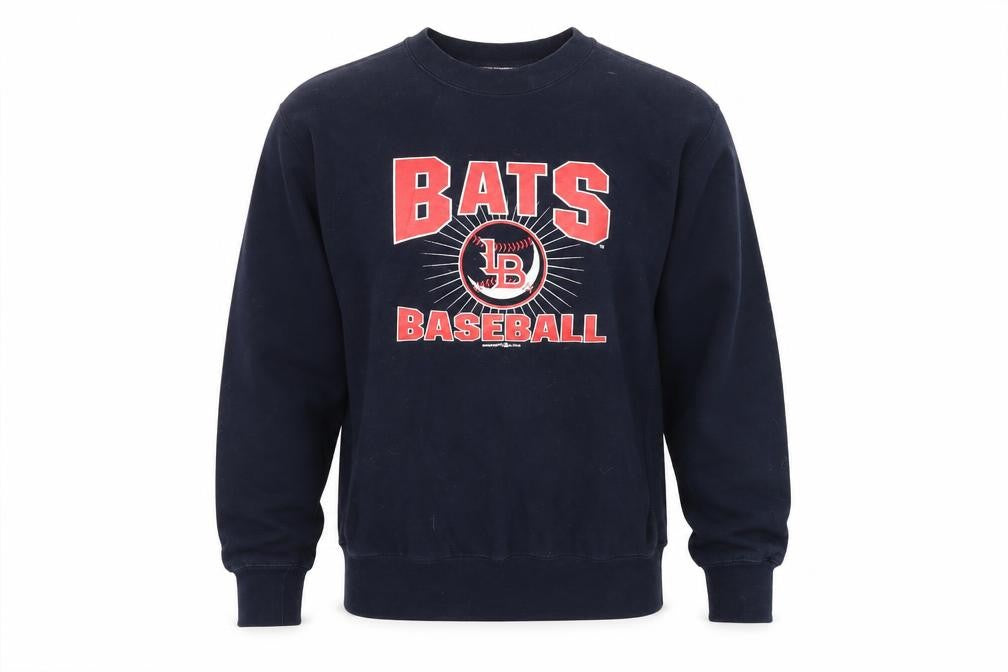 Front view of Pro-Weave Men's Blue Bats Baseball Graphic Pullover Sweatshirt M