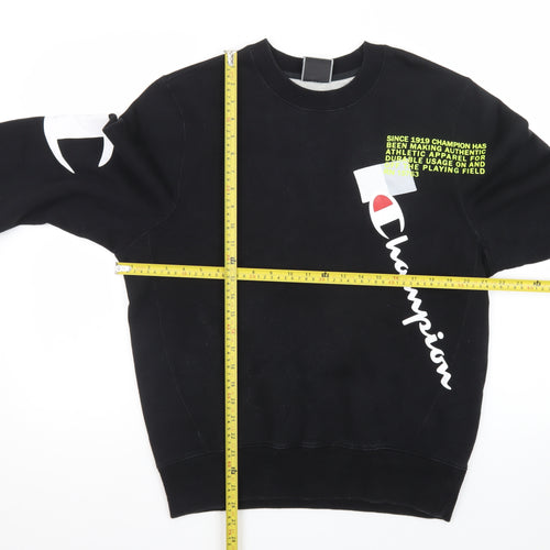 Champion Men's Black Medium Crew Neck Graphic Sweatshirt