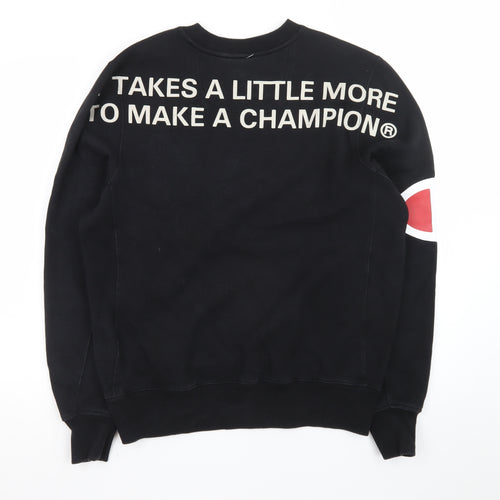 Champion Men's Black Medium Crew Neck Graphic Sweatshirt