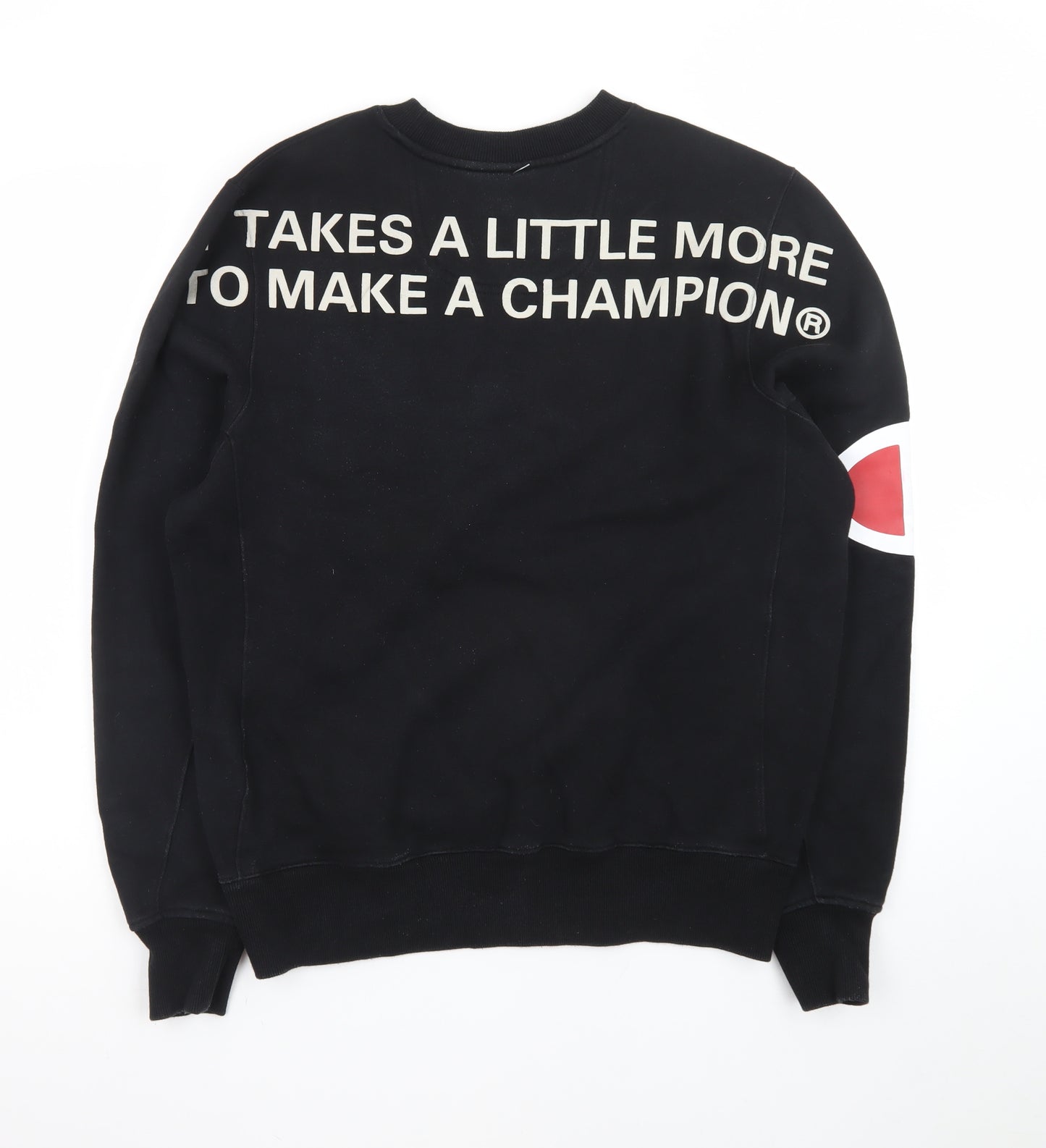 Champion Men's Black Medium Crew Neck Graphic Sweatshirt