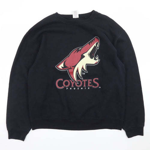 Jerzees Men’s Black Phoenix Coyotes Logo Sweatshirt Size L Vintage Pullover