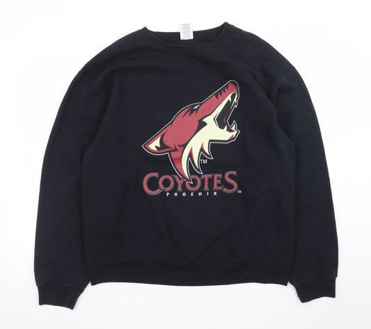 Jerzees Men’s Black Phoenix Coyotes Logo Sweatshirt Size L Vintage Pullover