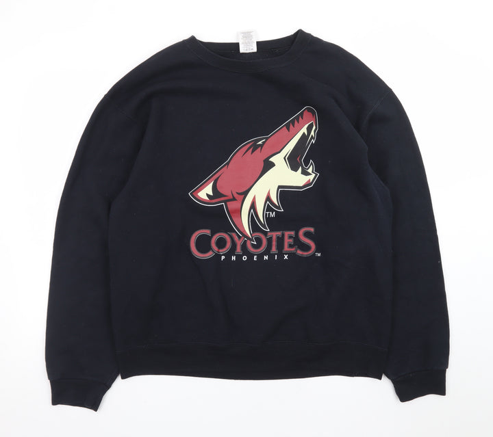 Jerzees Men’s Black Phoenix Coyotes Logo Sweatshirt Size L Vintage Pullover