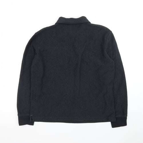 Marks and Spencer Men's Black L 1/4 Zip Collared Sweatshirt