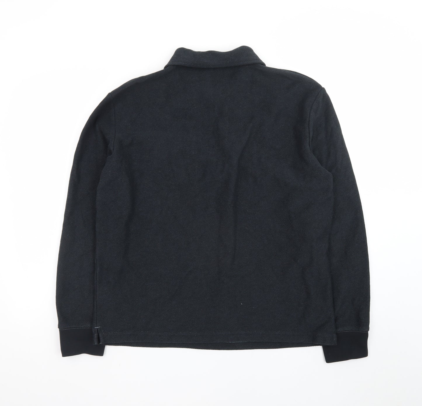 Marks and Spencer Men's Black L 1/4 Zip Collared Sweatshirt