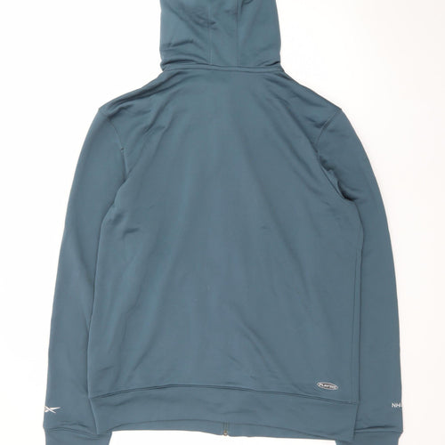 Reebok Men Blue Full Zip Hoodie Size M Regular Fit Sportswear