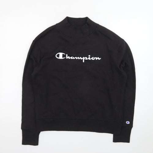 Champion Men's Black Mock Neck Pullover Sweatshirt Size S