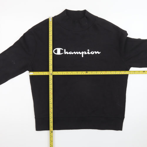 Champion Men's Black Mock Neck Pullover Sweatshirt Size S