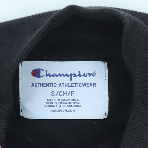 Champion Men's Black Mock Neck Pullover Sweatshirt Size S