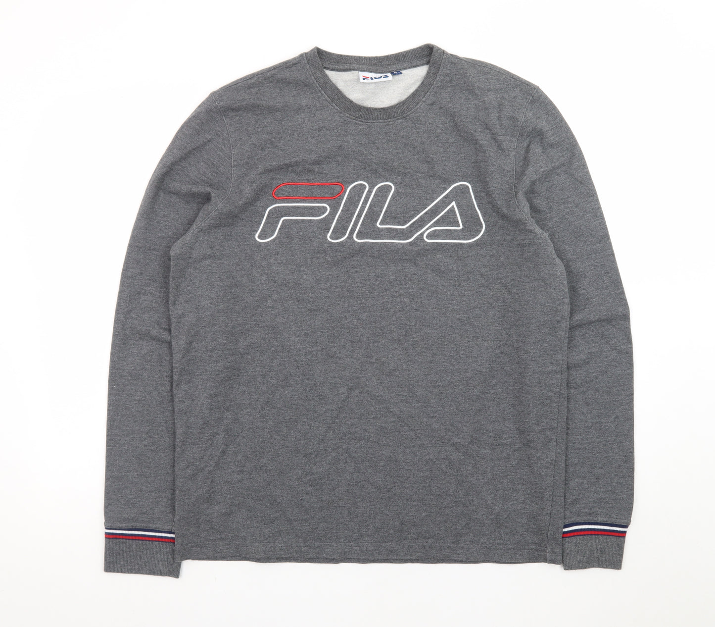 Fila Men's Grey Logo Pullover Sweatshirt Size M