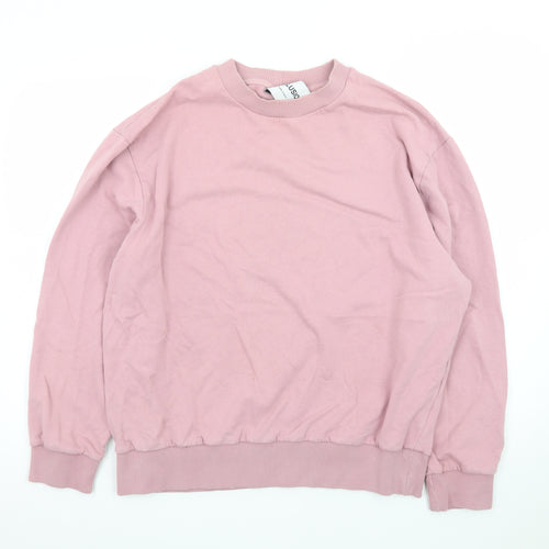 Collusion Mens Pink Crew Neck Cotton Pullover Sweatshirt Size L