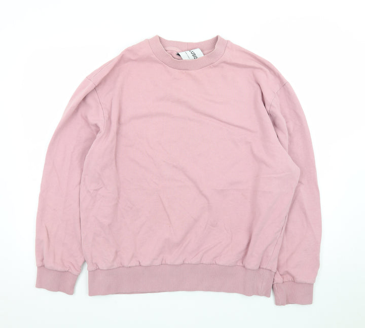 Collusion Mens Pink Crew Neck Cotton Pullover Sweatshirt Size L