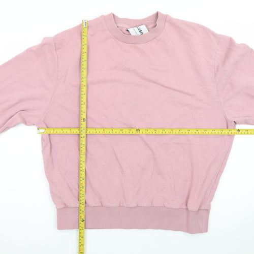 Collusion Mens Pink Crew Neck Cotton Pullover Sweatshirt Size L