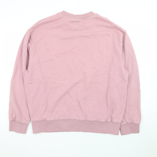Collusion Mens Pink Crew Neck Cotton Pullover Sweatshirt Size L