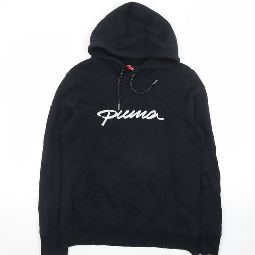 Puma Men's Black Pullover Hoodie L Logo Sportswear Sweatshirt