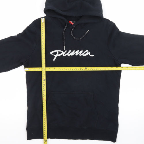 Puma Men's Black Pullover Hoodie L Logo Sportswear Sweatshirt
