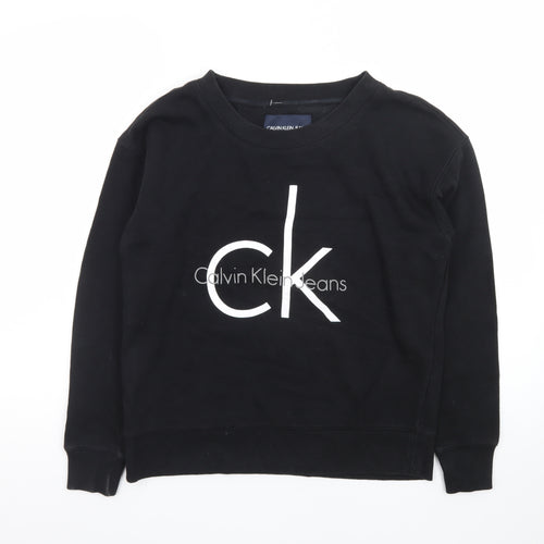 Calvin Klein Jeans Men’s Black Small Logo Pullover Sweatshirt