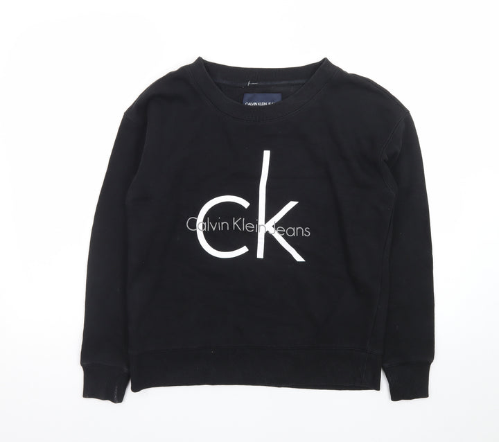 Calvin Klein Jeans Men’s Black Small Logo Pullover Sweatshirt