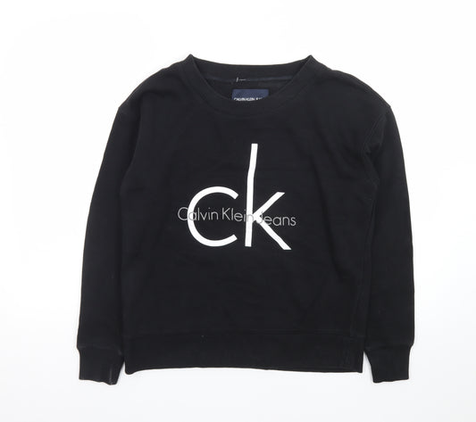 Calvin Klein Jeans Men’s Black Small Logo Pullover Sweatshirt