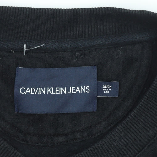 Calvin Klein Jeans Men’s Black Small Logo Pullover Sweatshirt