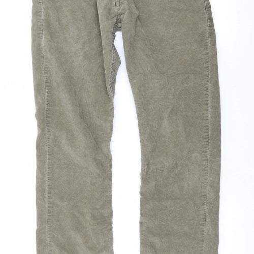Levi's Men's Green Corduroy 514 Straight Trousers 30x32